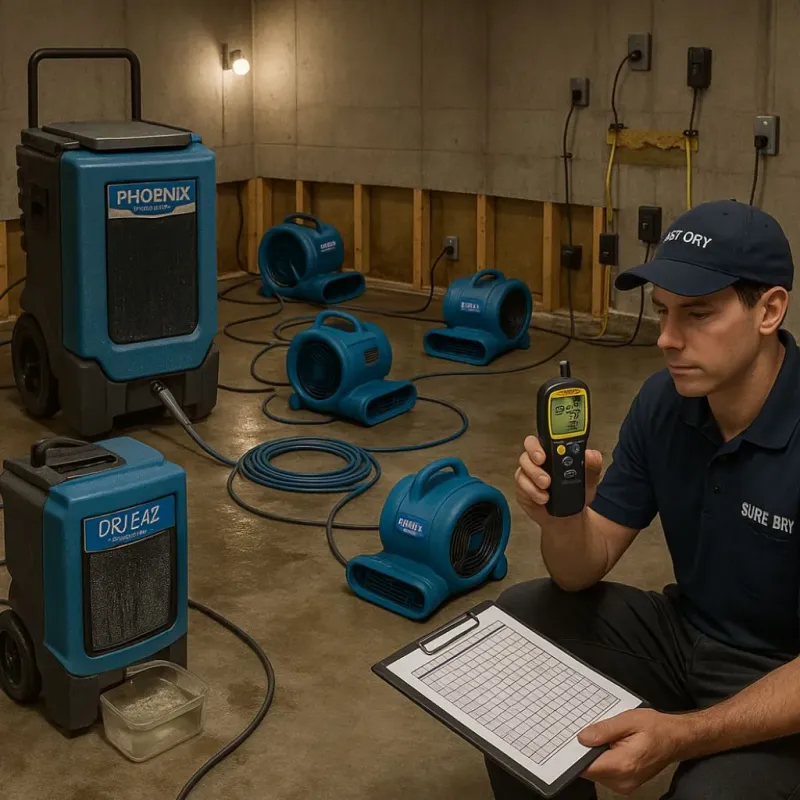Structural Drying and Dehumidification process in North Belle Vernon, PA